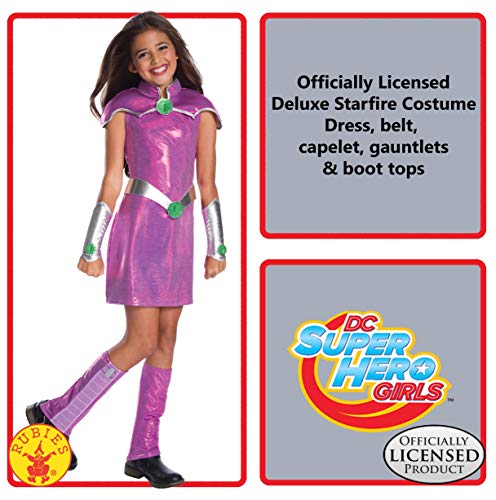 DC Superhero Girls Deluxe Starfire Girls Fancy Dress Costume Large