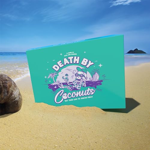 Death by Coconuts - Juego de mesa familiar de riesgo y recompensa, 250 cartas, 2-8 jugadores, adecuado para adultos y adolescentes