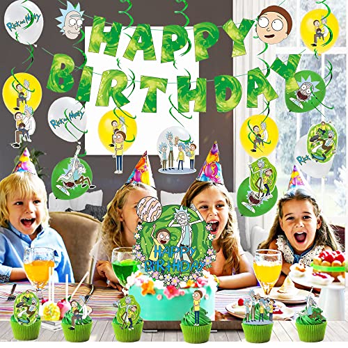 Decoración Cumpleaños Rick and Morty Cumpleaños Globos Rick and Morty Globos Decoracion Rick and Morty Decoración Fiestas Cumpleaños Rick y Morty Pancarta Rick y Morty Decoración Tarta Cumpleaños