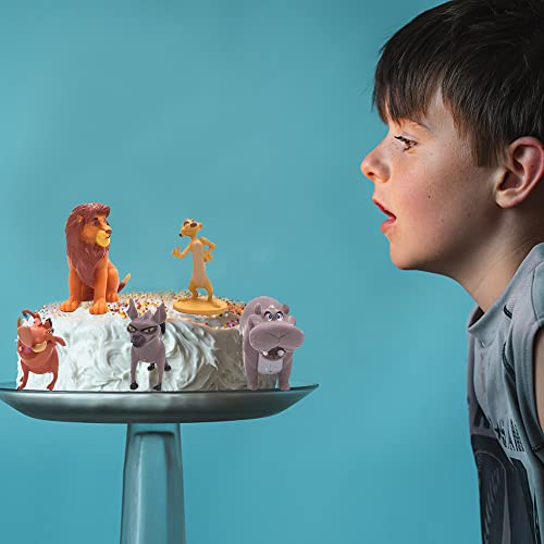 Decoración de Tartas Figuras The Lion King Cumpleaños Adorno para Tarta León Figuras de Dibujos Animados para Niños El Rey León Cumpleaños Decoracion