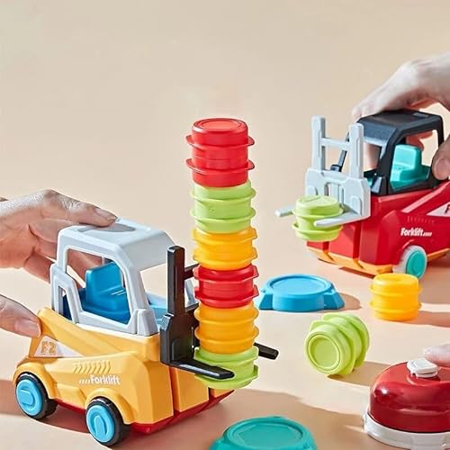 demaxiyad Carretilla Elevadora Juguete, Forklift Toy, Frenesí De Montacargas Juego De Transporte De Montacargas Ingeniero 2-Player Stack & Matching Skill, Interactive Board Games Gift For Kids