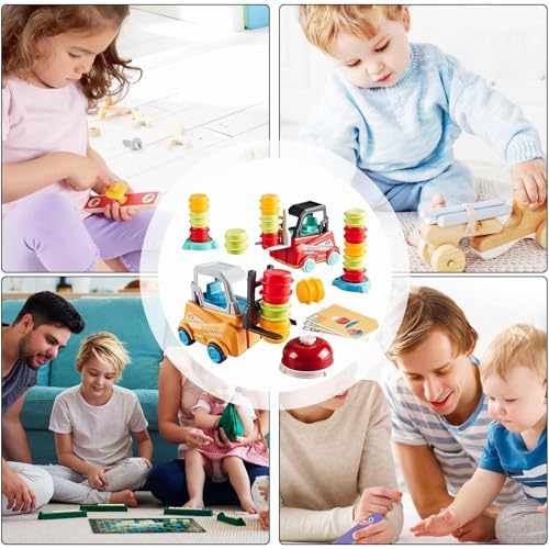 demaxiyad Carretilla Elevadora Juguete, Forklift Toy, Frenesí De Montacargas Juego De Transporte De Montacargas Ingeniero 2-Player Stack & Matching Skill, Interactive Board Games Gift For Kids