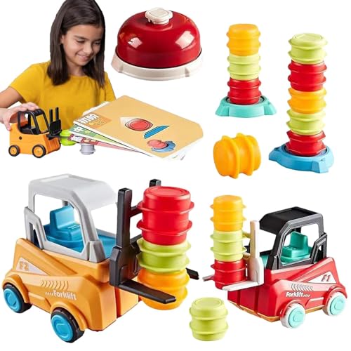 demaxiyad Carretilla Elevadora Juguete, Forklift Toy, Frenesí De Montacargas Juego De Transporte De Montacargas Ingeniero 2-Player Stack & Matching Skill, Interactive Board Games Gift For Kids