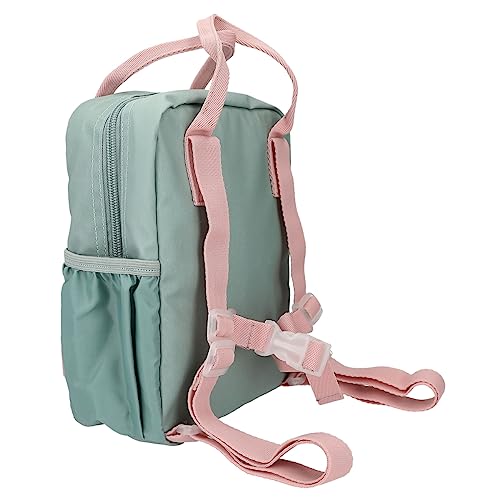 Depesche 12571 Princess Mimi Wild Forest-Mochila en Verde y Rosa con Animales del Bosque, Bolsa con Cremallera