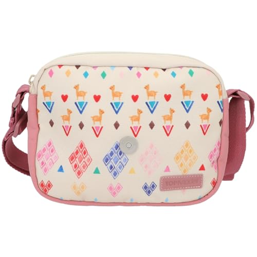 Depesche 12588 TOPModel Cosy-Bolso Bandolera con Felpa, Parche de corazón, Detalles Acolchados y botón de presión