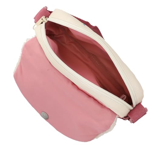 Depesche 12588 TOPModel Cosy-Bolso Bandolera con Felpa, Parche de corazón, Detalles Acolchados y botón de presión