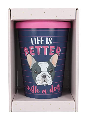 Depesche 2180.032 To-Go - Taza de plástico con texto Life is Better with a Dog, multicolor