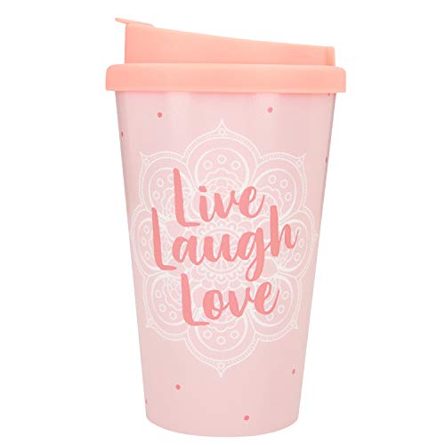 Depesche 2180.033 To-Go - Vaso de plástico con texto en inglés Live Laugh Love (350 ml)