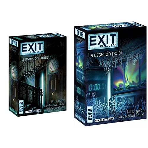 Devir - Exit: La mansión siniestra, Juego de Mesa, Escape Room, Juego de Mesa con Amigos, Juegos de Mesa 2 Jugadores + Exit: La estación Polar, Ed. Español (BGEXIT6)