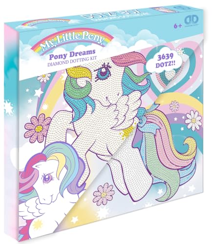 DIAMOND DOTZ DBX.096 My Little Pony Original 5D Diamond Painting Set DOTZ Box Dreams, Juego creativo con piedras de mosaico de diamantes, juego de pintura aprox. 28 x 28 cm, kit completo para niños a