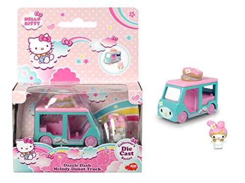 Dickie Toys Hello Kitty Dazzle Dash Melody Donut-Coche de Juguete extraíble, Juego, Longitud del vehículo: 6 cm, tamaño de la Figura: 2,5 cm, a Partir de 3 años, Multicolor (253241002)