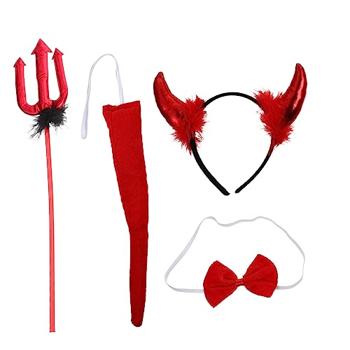 Didiseaon 5 Juegos De Diadema De Cuerno De Accesorios De Cosplay Halloween Diadema De Cola De Aro De Pelo De Cuerno De Pajarita De Cola De Pajarita Ángel Niño