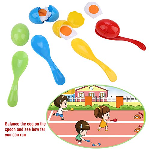 Dilwe Huevo y cuchara juego de carreras, balance cuchara huevo juguete niños corriendo al aire libre juego educativo juguete