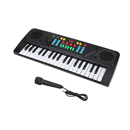 Dilwe Multifuncional Piano Electronico de 37 Teclas Juguete Educativo Musical con Microfono para Ninos Principiantes