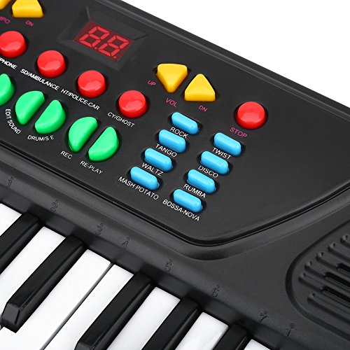 Dilwe Multifuncional Piano Electronico de 37 Teclas Juguete Educativo Musical con Microfono para Ninos Principiantes