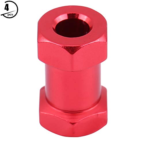 Dilwe RC Coche Adaptador Hexagonal, 4 unids Metal Wheel Hub Adaptador para D90 AX10 CC01 SCX10 F350 Control Remoto Rastreador(20 mm Rojo)