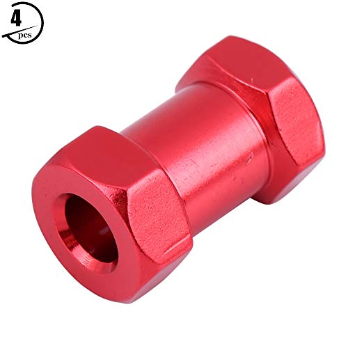 Dilwe RC Coche Adaptador Hexagonal, 4 unids Metal Wheel Hub Adaptador para D90 AX10 CC01 SCX10 F350 Control Remoto Rastreador(20 mm Rojo)