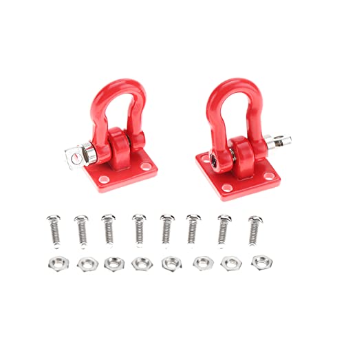 Dilwe RC Hebilla de Remolque, 4Pcs RC Shackle Rescue Lock Catch Accesorio para RC Climbing Crawler(Rojo)