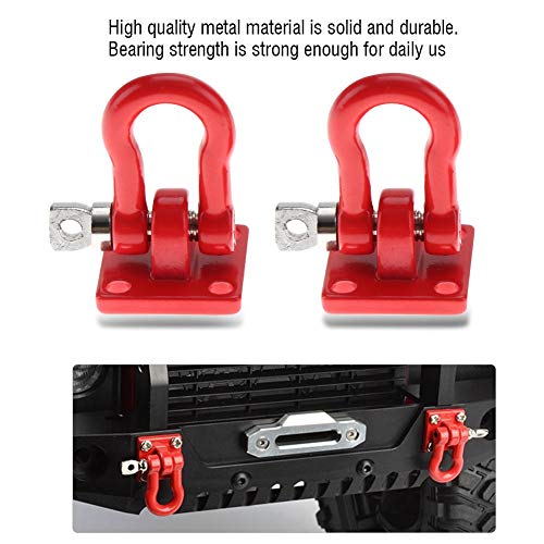 Dilwe RC Hebilla de Remolque, 4Pcs RC Shackle Rescue Lock Catch Accesorio para RC Climbing Crawler(Rojo)