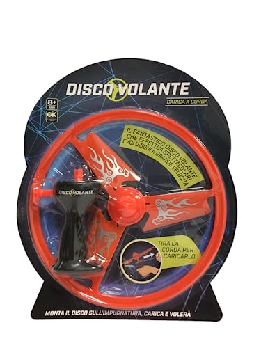 Disco volador de juguete de carga de cuerda ovfo volador juguete hélice volador juguete con lanzador de hélice volador niños juego de hélice Power Spin juego de vuelo para niños, diámetro del rotor 25