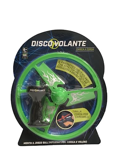 Disco volador de juguete de carga de cuerda ovfo volador juguete hélice volador juguete con lanzador de hélice volador niños juego de hélice Power Spin juego de vuelo para niños, diámetro del rotor 25