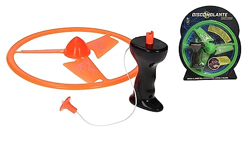 Disco volador de juguete de carga de cuerda ovfo volador juguete hélice volador juguete con lanzador de hélice volador niños juego de hélice Power Spin juego de vuelo para niños, diámetro del rotor 25