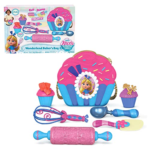 Disney Junior Alice's Wonderland,Juego de bolsas de panadería con accesorios de cocina de juguete, juguetes oficiales para niños a partir de 3 años, regalos y regalos por Just Play