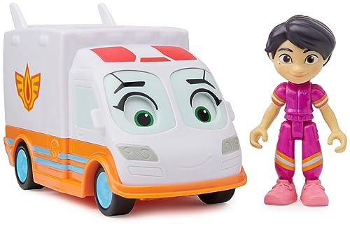 DISNEY JUNIOR - UNIDAD DE RESCATE - VIOLET Y AXL - Figura de Acción y Ambulancia Juguete con Movimiento de Ojos Interactivo - 6067720 - Juguetes Niños 3 Años +