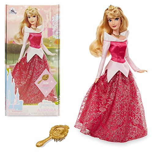 Disney Store Muñeca clásica de Aurora, La Bella Durmiente, Altura: 29 cm, Incluye un Cepillo con Detalles labrados, muñeca Completamente articulada, para Mayores de 3 años