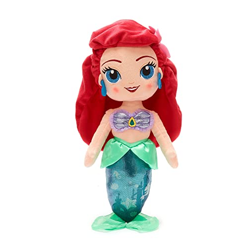 Disney Store Muñeca de Peluche de Ariel, La Sirenita, Altura: 37 cm, Princesa Ariel de Peluche, Princesa Marina con rasgos faciales Bordados y Cola Brillante