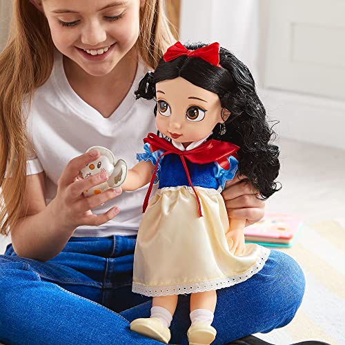 Disney Store: muñeca de Princesa niña Coleccionable de Blancanieves (colección Animators), 39 cm, Pelo enraizado y Traje realistas, Juguete de pájaro en Raso Acolchado, para Mayores de 3 años