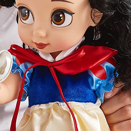 Disney Store: muñeca de Princesa niña Coleccionable de Blancanieves (colección Animators), 39 cm, Pelo enraizado y Traje realistas, Juguete de pájaro en Raso Acolchado, para Mayores de 3 años