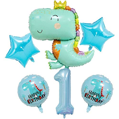 DIWULI Decoracion Dinosaurios Cumpleaños 1 Año - Globos Dinosaurios Cumpleaños, Globo Numero 1 Azul, Cumpleaños Dinosaurios Gigante, Dinosaurios Cumpleaños, Globos de Cumpleãnos 1 Año Niño Fiesta