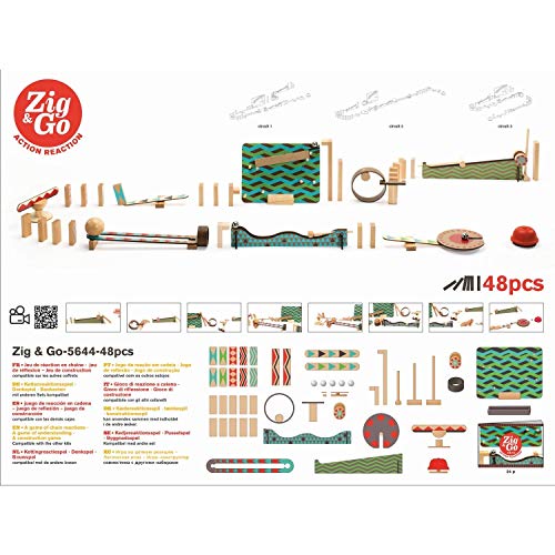 DJECO Construcción Zig & Go-48 pcs (35644), Multicolor, 48 Piezas (1)