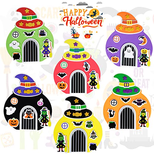 DKINY 12pcs Kits Manualidades de la casa de bruja para Halloween Día de la Muerte Artes DIY para niños Juegos creativos de temporada manualidades decoración regalo adorno colgante para Halloween