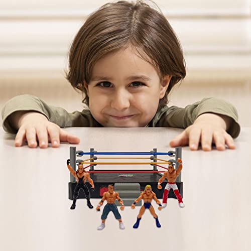 DMAIS Juguetes de Lucha Libre, Juego de Figuras de Lucha Libre, Juguetes de guerreross Luchadores con Anillo y Figuras de acción de Luchadores, Juego de Juguetes de Lucha Libre para niños