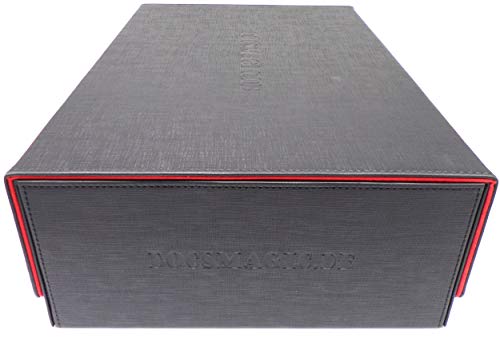 docsmagic.de Premium 3-Row Trading Card Storage Box Black/Red + Trays & Divider - MTG PKM YGO - Caja de Almacenaje Negra/Roja