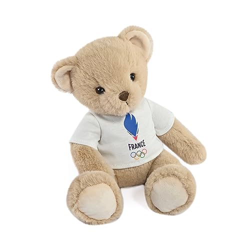 Doudou et Compagnie - Licencia JO Paris 2024 Juegos Olímpicos y Paralímpicos - Ours Equipe DE France-Beige, JO2458, 30 cm