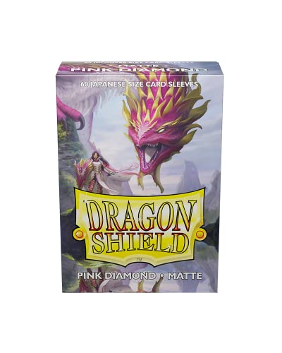 Dragon Shield - Mangas de tamaño japonés Mate, 60 Unidades, Diamante Rosa