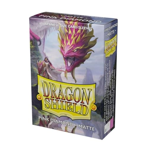 Dragon Shield - Mangas de tamaño japonés Mate, 60 Unidades, Diamante Rosa