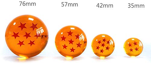 Dragonball para coleccionar, Gran Cristal acrílico con 7 Bolas de Estrellas con Caja de Regalo, Bolas de dragón, Juego Transparentes (43MM)