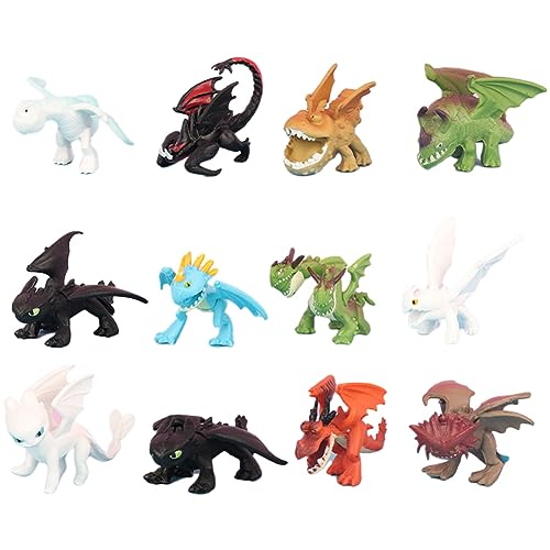 Dragons Mystery 12PCS unids Modelo de Personaje, Cómo Entrenar Dragon Master, uguete Dibujos Animados para niños, Favoritos de Fiesta para Chicos y Niños