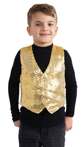 Dress Up America Chaleco de Lentejuelas de Oro niños