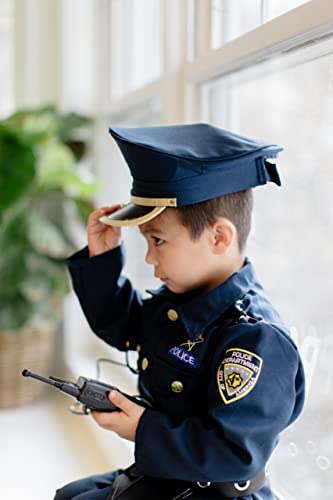 Dress Up America Disfraz De Policía Para Niños - Disfraz De Policía De Juego De Rol Para Niños - Conjunto De Camisa, Pantalones, Gorro, Cinturón, Silbato, Funda Para Pistola Y Walkie Talkie De Policía