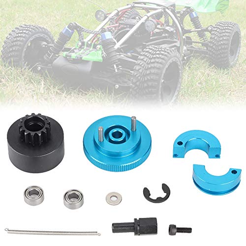 Drfeify Juego de Embrague de Velocidad RC, Juego de Variador de Embrague de Velocidad de Volante 13T Juego de Embrague y Cojinete RC 1/10 Adecuado para Motor Nitro RC 1:10(Azul)