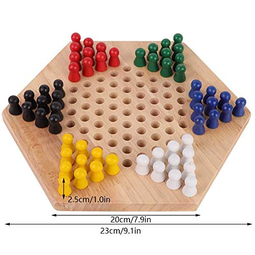 Drfeify Juego de mesa de damas chinas para niños clásico Halma juego de mesa educaional de madera para familias