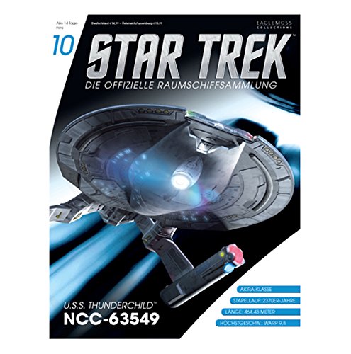 Eaglemoss Modelo USS Thunderchild NCC-63549 Collection - Colección oficial de Star Trek, edición #10 con revista alemana