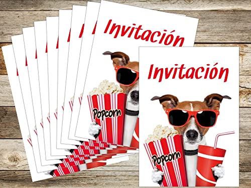 Edition Colibri 10 Invitaciones cumpleaños infantil en español “CINE“: Juego de 10 invitaciones con un perro divertido (10700 ES)