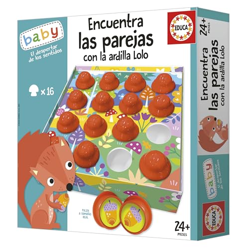 Educa - Encuentra Las Parejas con la Ardilla Lolo | Juego Educativo con 4 dinámicas para Encontrar Las Parejas para estimular la percepción Visual, atención y Memoria y Desarrollo cognitivo (19712).