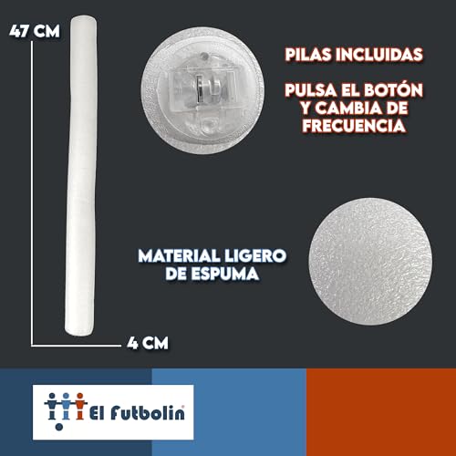 EL FUTBOLIN Palos Luminosos de Espuma LED | Pack de 30 | 47cm | Palos de luz | Palos Luminosos Led | Boda | Barras de Luz para Fiestas |